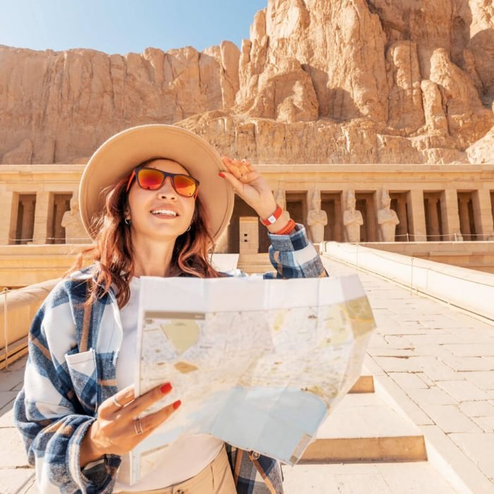 A-wonderful-picture-of-a-girl-in-front-of-Hatshepsut-Temple-in-Luxor
